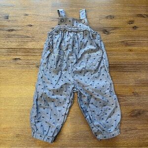 3/20$ Carter's Blue Butterfly Print Baby Overalls Jumpsuit size 12 months